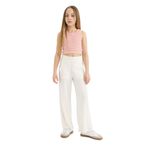DeFacto Kız Çocuk Wide Leg Pantolon Ekru 7/8 Yaş