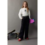 DEFACTO Kız Çocuk Wide Leg Pantolon, Siyah, 8-9 Yaş