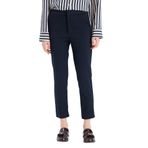 DeFacto Klasik Chino Kumaş Pantolon Normal Bel Basıc Cepli Bilek Boy, 36, C1429AX25SP, Lacivert, Kadın