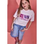 DeFacto Kpop - Demon Hunters Oversize Bisiklet Yaka Kısa Kollu Tişört Kız Çocuk H7335A826SM - Pembe - 11 - 12 Yaş