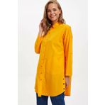 Defacto L5399AZ.19AU.YL1 Sarı Relax Fit Uzun Kollu Tunik Kadın Gömlek