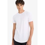 DeFacto Long Muscle Fit Bisiklet Yaka Basic Düz Kısa Kollu Tişört, S, N2104AZ25AU, Beyaz, Erkek