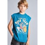 DeFacto Looney Tunes Bisiklet Yaka Atlet Erkek Çocuk H8316A826HS - 7 - 8 Yaş - Mavi-BE843