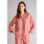 DeFacto Loose Fit Akışkan Kumaş Gömlek, S, E9007AX26SP, Bordo, Kadın