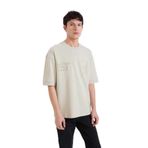 DeFacto Loose Fit Bisiklet Yaka Baskılı Kısa Kollu Ağır Kumaş Tişört, S, D5557AX25SP, Haki-KH494, Erkek