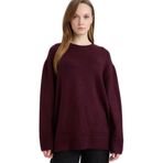 DeFacto Loose Fit Bisiklet Yaka Triko Kazak Tunik, L, G7239AX25CW, Bordo-BR504, Kadın