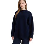 DeFacto Loose Fit Bisiklet Yaka Triko Kazak Tunik, M, G7239AX25CW, Lacivert-NV207, Kadın