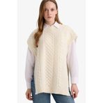 DeFacto Loose Fit Bisiklet Yaka Triko Süveter, L, G4745AX25WN, Bej-BG646, Kadın