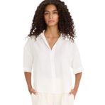 DeFacto Loose Fit Modal Kısa Kollu Gömlek Ekru, 2XL, F7080AX25SM, Ekru-ER105, Kadın