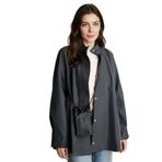 DeFacto Loose Fit Paraşüt Trençkot, L, Loose Fit Paraşüt Trençkot, Haki-KH243, Kadın