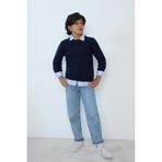 DeFacto Loose Fit Yırtık Detaylı Düz Paça Jean Pantolon Erkek Çocuk, 5/6 Yaş (116cm), G3069A825WN, Mavi, Erkek Çocuk