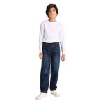 DeFacto Loose Fit Yırtık Detaylı Düz Paça Jean Pantolon Erkek Çocuk, 9-10 Yaş, G3069A825WN, Mavi-NM34, Erkek Çocuk