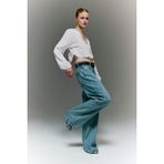 DeFacto Low Rise Wideleg Jean Pantolon, 40, H3273AX26SM, İndigo, Kadın