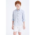 DeFacto M4544A6.20SP.GN386 Açık Mavi Regular Fit Polo Yaka Uzun Kollu Erkek Gömlek