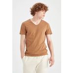 DeFacto M4791AZ22SP Slim Fit V Yaka Siyah Erkek Tişört