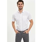 DeFacto M9432AZ.20SM.WT34 Beyaz Regular Fit Tek Cepli Erkek Gömlek