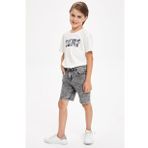DeFacto M9583A620SMBK47 Slim Fit Jean Erkek Çocuk Şort