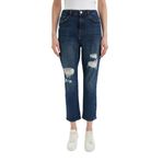 DeFacto Mary Vintage Straight Fit Yırtık Detaylı Yüksek Bel Bilek Boy Jean Pantolon Mavi 34