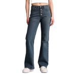 DeFacto Mia Flare Fit Normal Bel İspanyol Paça Uzun Jean Pantolon, 40, H1135AX26SM, Mavi-NM28, Kadın
