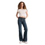 DeFacto Mia Flare Fit Normal Bel İspanyol Paça Uzun Jean Pantolon, 44, H1135AX26SM, Mavi-NM28, Kadın