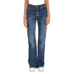 DeFacto Mia Flare Fit Normal Bel Uzun Jean Yıkamalı Pantolon, 46, G8880AX26SP, Mavi-NM28, Kadın