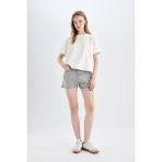 DeFacto Mom Fit Yüksek Bel Jean Şort C0689AX24HS - Gri-NM55 - 32