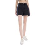 DeFacto Mom Fit Yüksek Bel Kısa Paça Jean Şort, 36, E0525AX25SM, Siyah-NM40, Kadın
