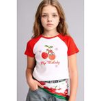 DeFacto My Melody Fitted Bisiklet Yaka Ribana Kısa Kollu Tişört Kız Çocuk H3479A826HS - Beyaz-WT34 - 7 - 8 Yaş