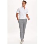 DeFacto N6640AZ.20SM.GR253 Gri Tailored Fit Dokuma Erkek Pantolon