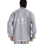 DeFacto NBA Brooklyn Nets Boxy Fit Dik Yaka Fermuarlı Sırt Baskılı Skuba Dalgıç Kumaş Sweatshirt, L, E8764AX25AU, Gri-GR445, erkek