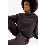 DeFacto NBA Brooklyn Nets Oversize Geniş Kalıp Kapüşonlu Kalın Sporcu Sweatshirt