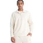 DeFacto NBA Brooklyn Nets Relax Fit Polo Yaka Yarım Fermuarlı Modal Sweatshirt, L, F1070AX25WN, Bej-BG662, erkek