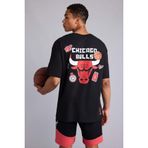 DeFacto NBA Chicago Bulls Oversize Bisiklet Yaka Kısa Kollu Tişört, L, E4003AX26SP, Siyah, Erkek
