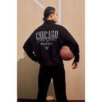 DeFacto NBA Chicago Bulls Oversize Geniş Kalıp Dik Yaka Fermuarlı Sweatshirt F9813AX25AU - Siyah-BK81 - XL