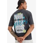 DeFacto NBA Los Angeles Lakers Boxy Fit Bisiklet Yaka Sırt Baskılı Kısa Kollu Tişört E0133AX25SP