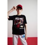 DeFacto NBA Miami Heat Bisiklet Yaka Kısa Kollu Tişört Erkek Çocuk, 8-9 Yaş, D9544A825SM, Siyah-BK815, Erkek Çocuklar