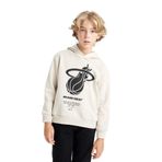 DeFacto NBA Miami Heat Kapüşonlu Sweatshirt Erkek Çocuk, 8-9 Yaş, D3143A824AU, Ekru-ER37, erkek-çocuk