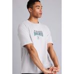 DeFacto NBA Milwaukee Bucks Overshirt Fit Kısa Kollu Tişört, M, H3329AX26SM, Gri, Erkek