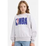 Defacto NBA Oversize Geniş Kalıp Bisiklet Yaka Sweatshirt Kız Çocuk, 7-8 Yaş, F3435A825AU, Gri-GR400, kız-çocuk, 7/8 Yaş (128cm)