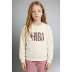 DeFacto NBA Oversize Geniş Kalıp Bisiklet Yaka Sweatshirt Kız Çocuk, 9/10 Yaş (140cm), F3419A825AU, Ekru, kız-çocuk