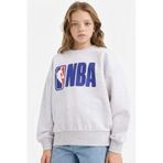 DeFacto NBA Oversize Geniş Kalıp Bisiklet Yaka Sweatshirt Kız Çocuk, 9/10 Yaş (140cm), F3435A825AU, Gri, kız-çocuk