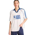 DeFacto NBA Wordmark Oversize Polo Yaka Tişört, XL, G0706AX26SP, Ekru-ER105, Kadın