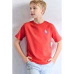 DeFacto New Regular Fit Bisiklet Yaka Baskılı Kısa Kollu Tişört Erkek Çocuk H4317A826HS - Kırmızı - 11 - 12 Yaş
