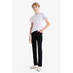Defacto Okul Slim Fit Dar Kesim Düz Paça Jean Pantolon Erkek Çocuk C3683A824AU Siyah