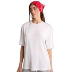 DeFacto Overshirt Fit Bisiklet Yaka Basic Düz Modal Kısa Kollu Tişört, S, H4100AX26SM, Beyaz, Kadın