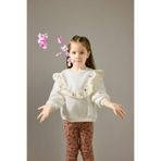 DeFacto Overshirt Fit Bisiklet Yaka Çiçekli İçi Yumuşak Tüylü Sweatshirt Kız Bebek, 9-12 Ay, G6836A525CW, Beyaz-WT32, kız-bebek