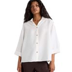 DeFacto Overshirt Fit Kaçık Yaka Uzun Kollu Gömlek Ekru, S, F4767AX25AU, Ekru-ER105, Kadın