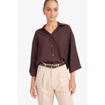 DeFacto Overshirt Fit Kaçık Yaka Uzun Kollu Gömlek F4767AX25AU