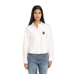 DeFacto Oversize Ayıcıklı Bengalin Gömlek, L, G9489AX26SP, Ekru-ER105, Kadın