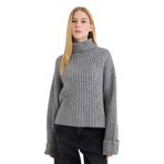 DeFacto Oversize Balıkçı Yaka Kazak Gri, L, G5463AX25WN, Gri-GR253, Kadın